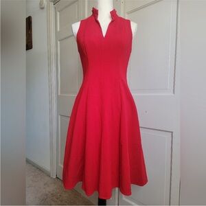 Black Halo Red Fit & Flare A-line Sleeveless Knee Length Cocktail Casual‎ Dress